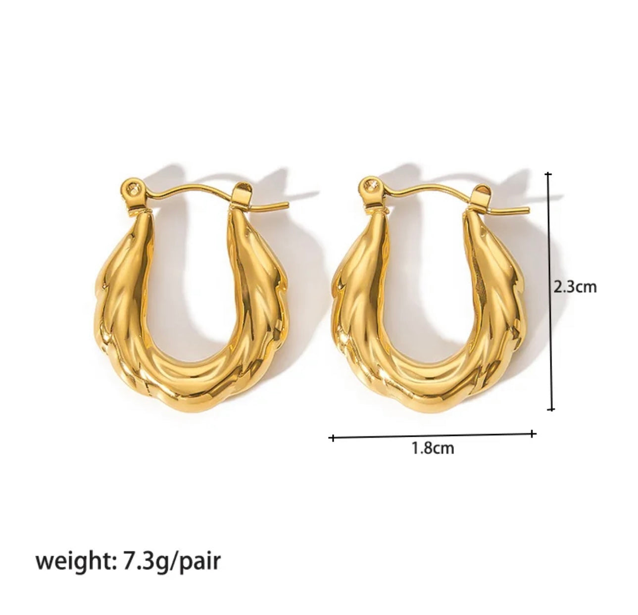 Wave Gold Plated Hoops kohi