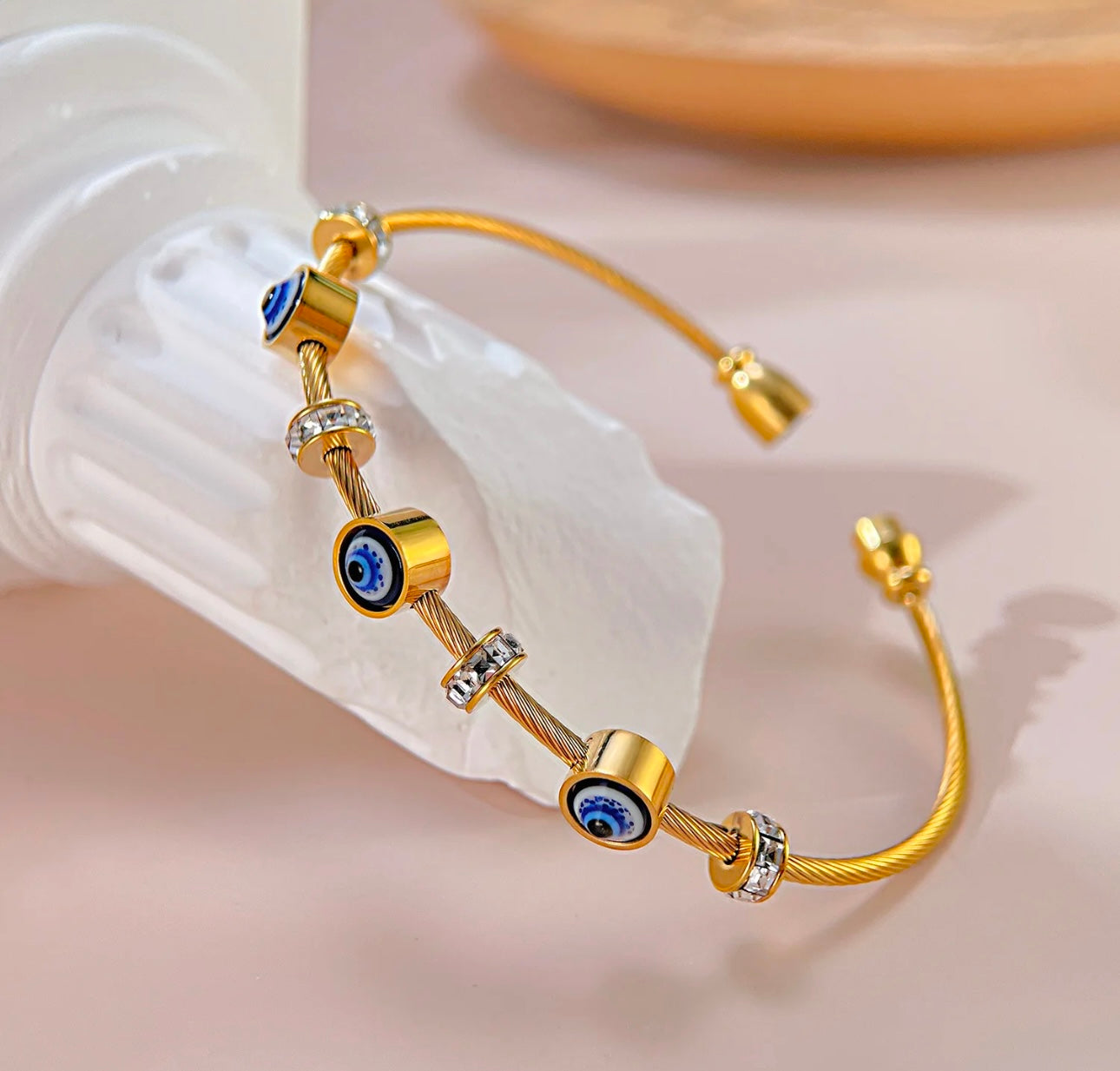 Blue Evil Eye Hyperbole Zirconia Diamond Style Bracelet kohi shop