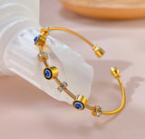 Blue Evil Eye Hyperbole Zirconia Diamond Style Bracelet kohi shop