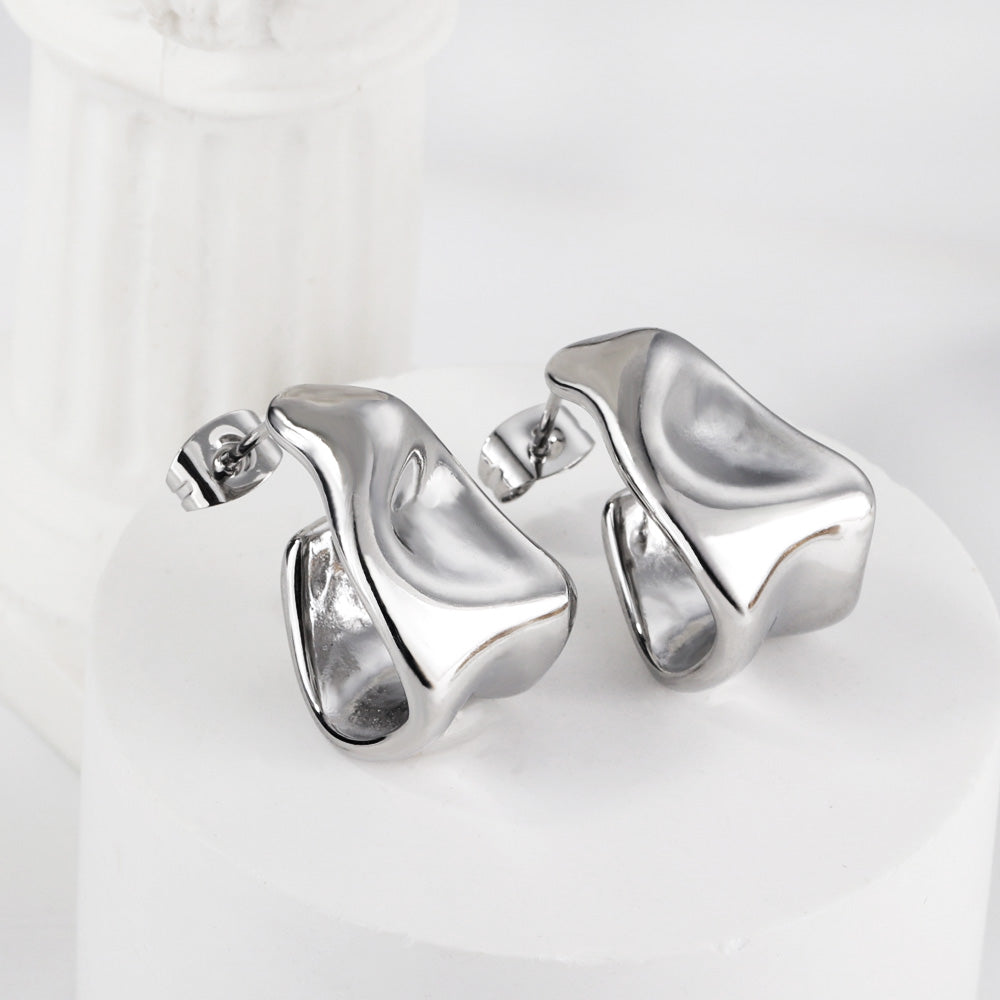 Silver Abstract Earring