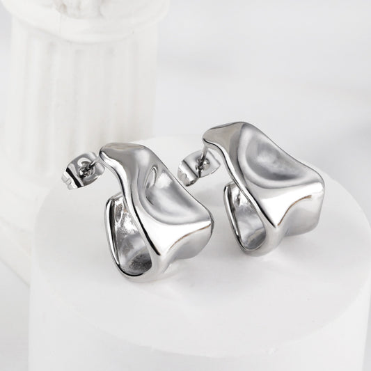 Silver Abstract Earring