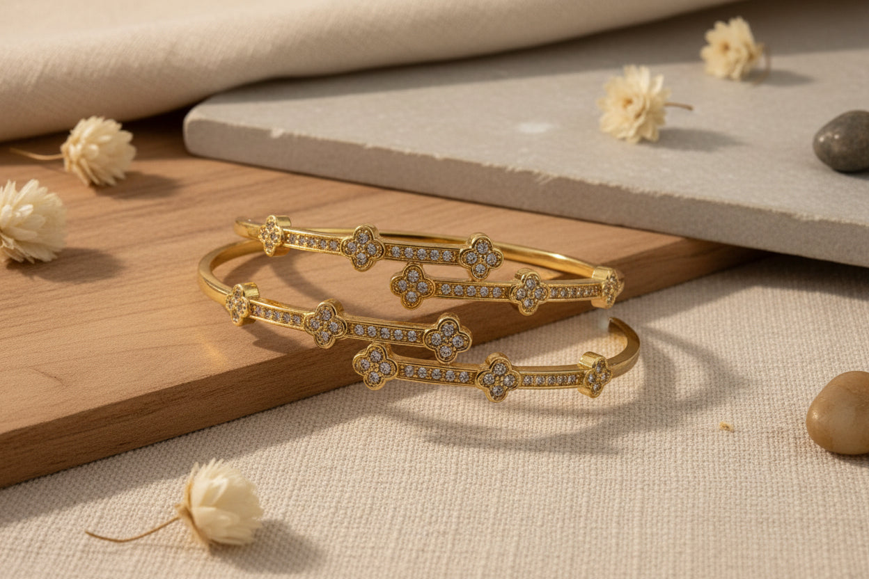 American Diamond Clover Bracelet