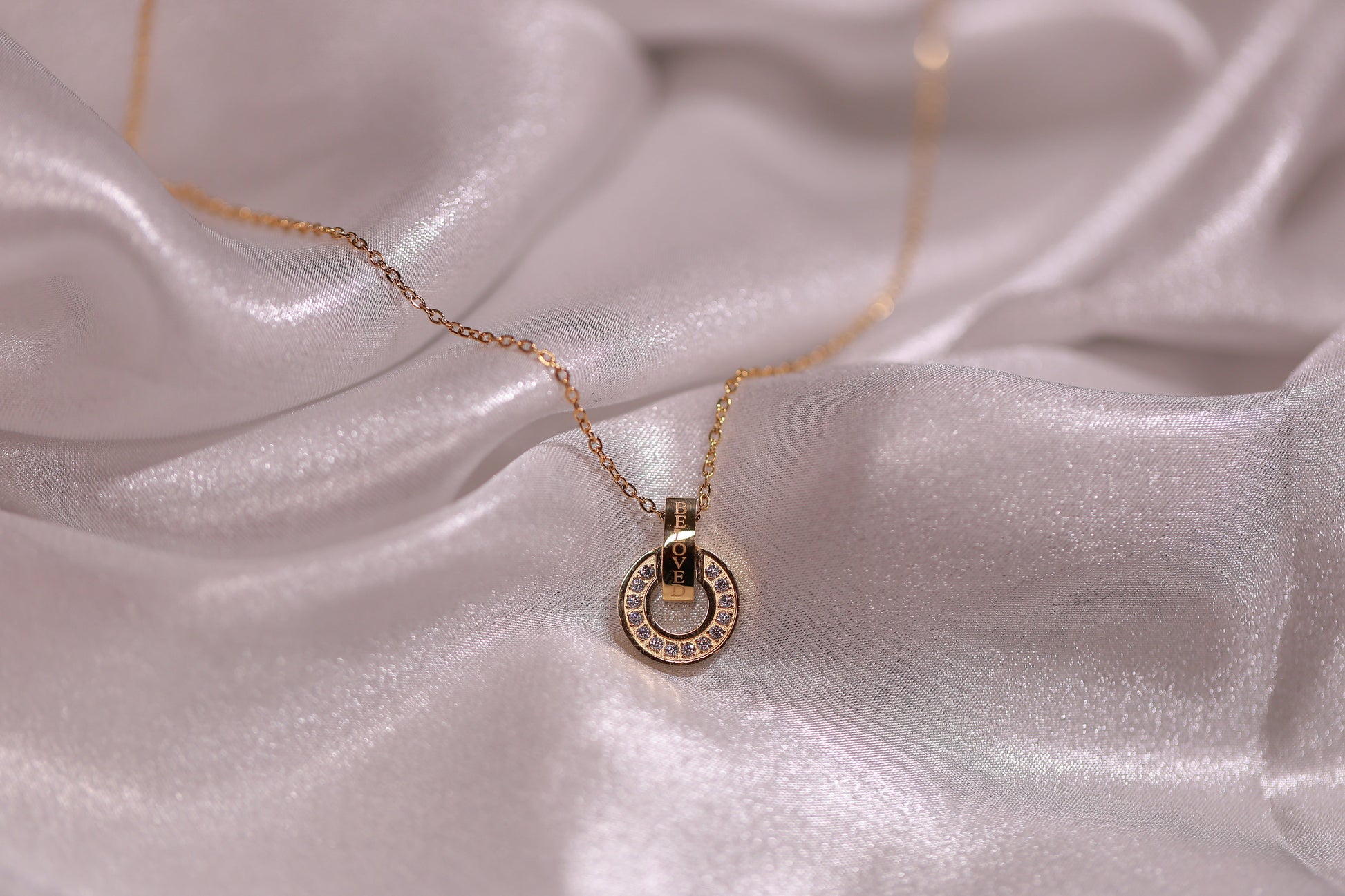 Minimal Zirconia Diamond Circle Necklace kohi