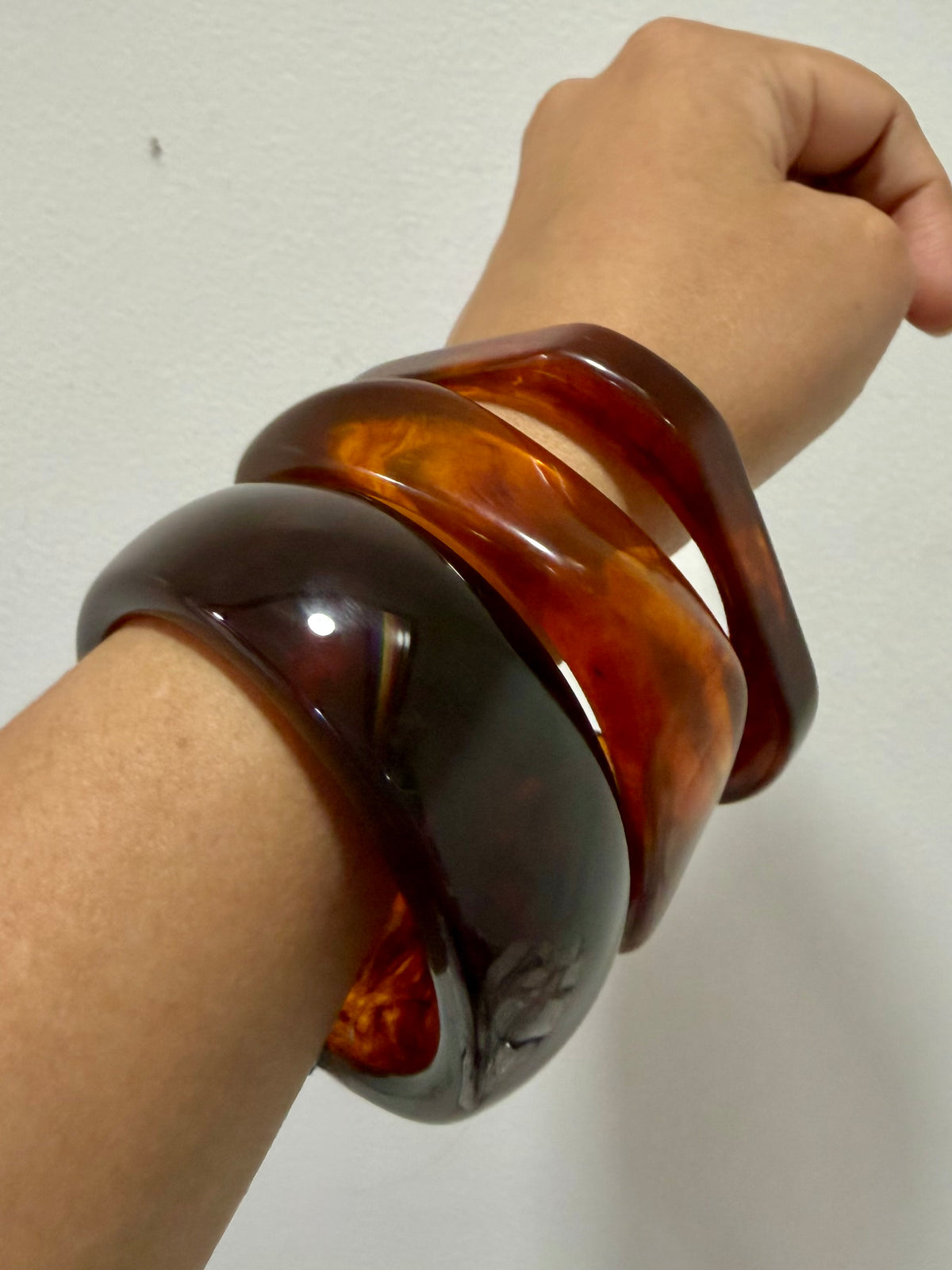 Chunky dark Resin Bangles ( set of 3 )