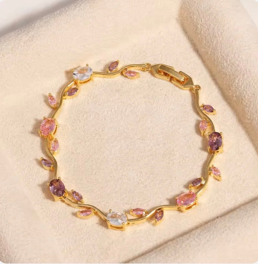 Multi Crystal Tulip Bracelet