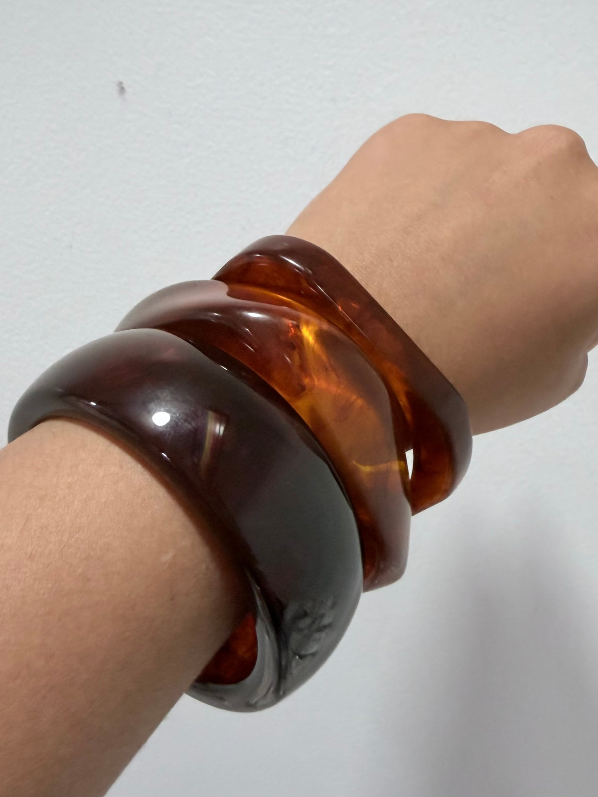 Chunky dark Resin Bangles ( set of 3 )