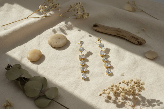 White Gold Crystal Earring