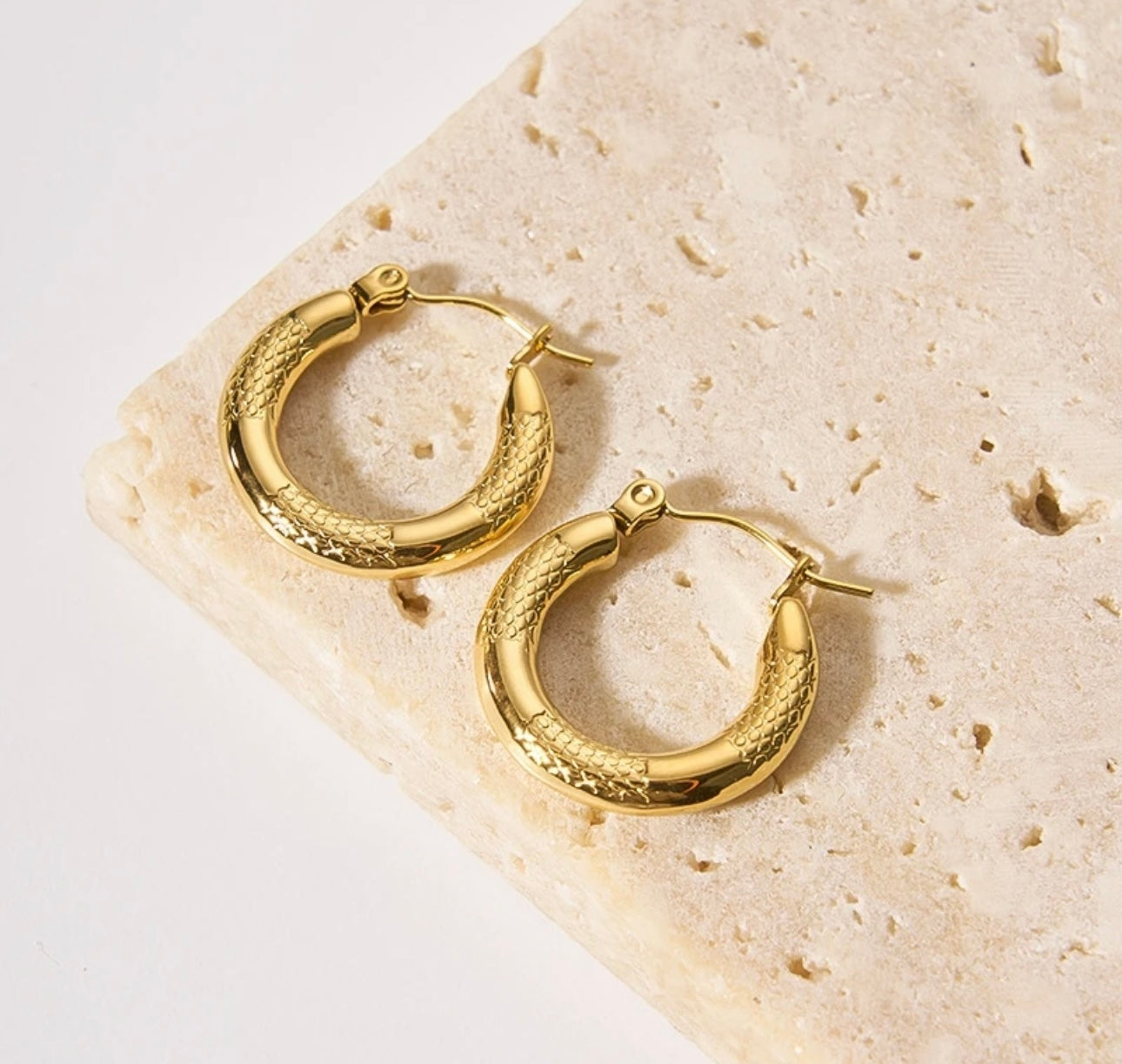 Gold Plated Circle Hoops kohi