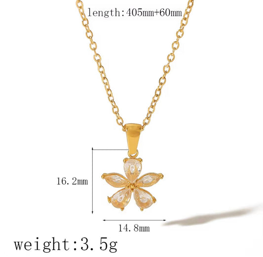 Crystal Flower Necklace kohi shop