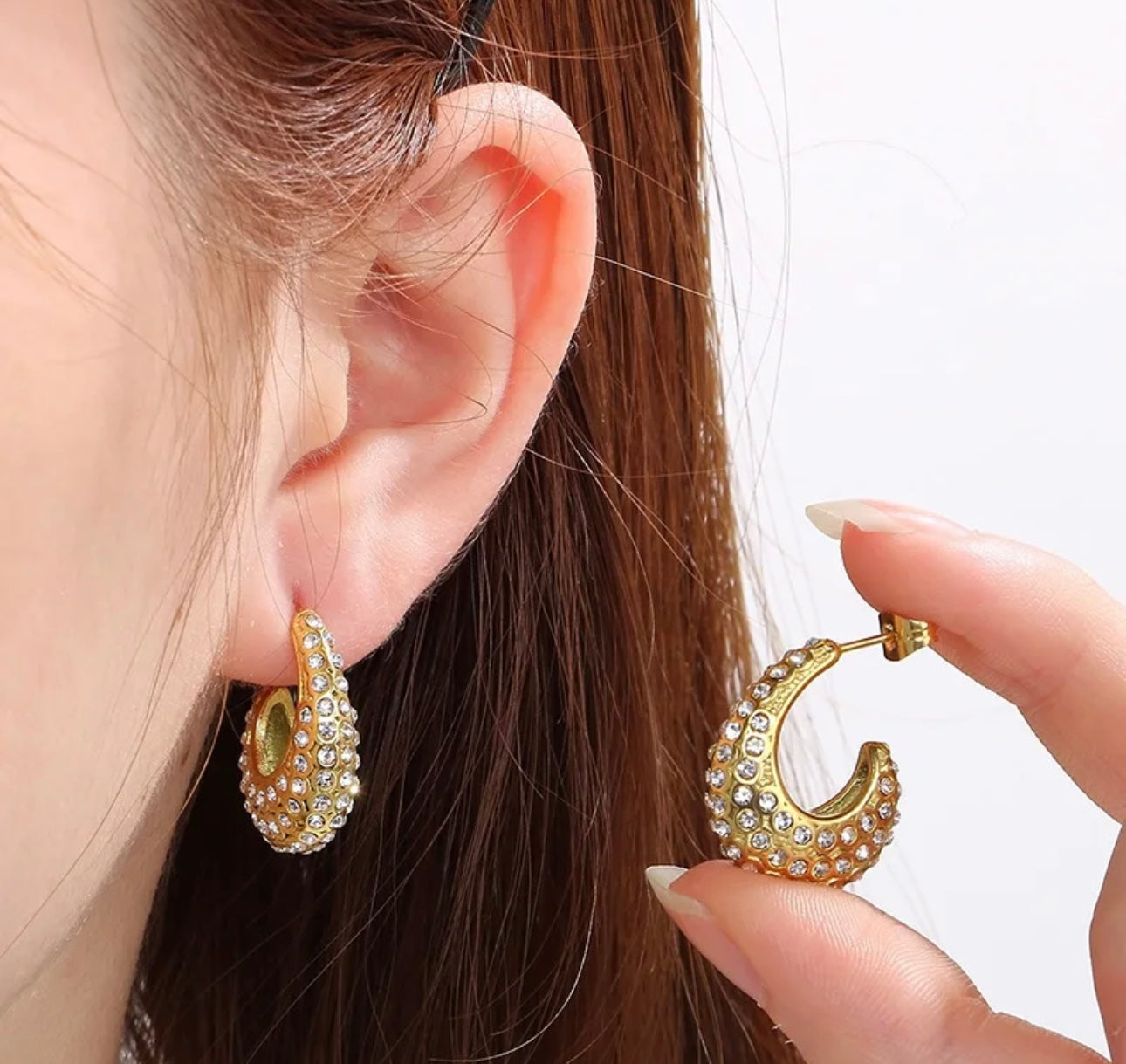 Zirconia Diamond Statement Earrings kohi shop