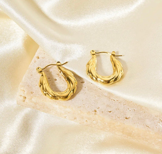 Wave Gold Plated Hoops kohi