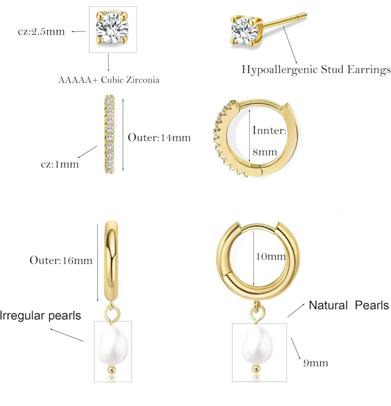 Pearl baby-3 Piece Piercing