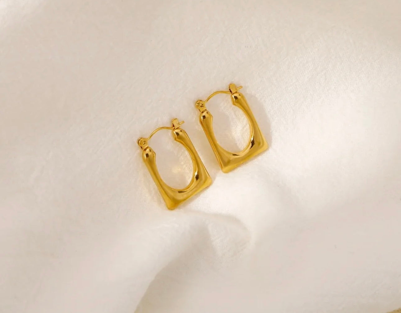 Gold Plated Square Hoops kohi