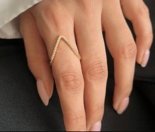 Zirconia V Diamond Ring