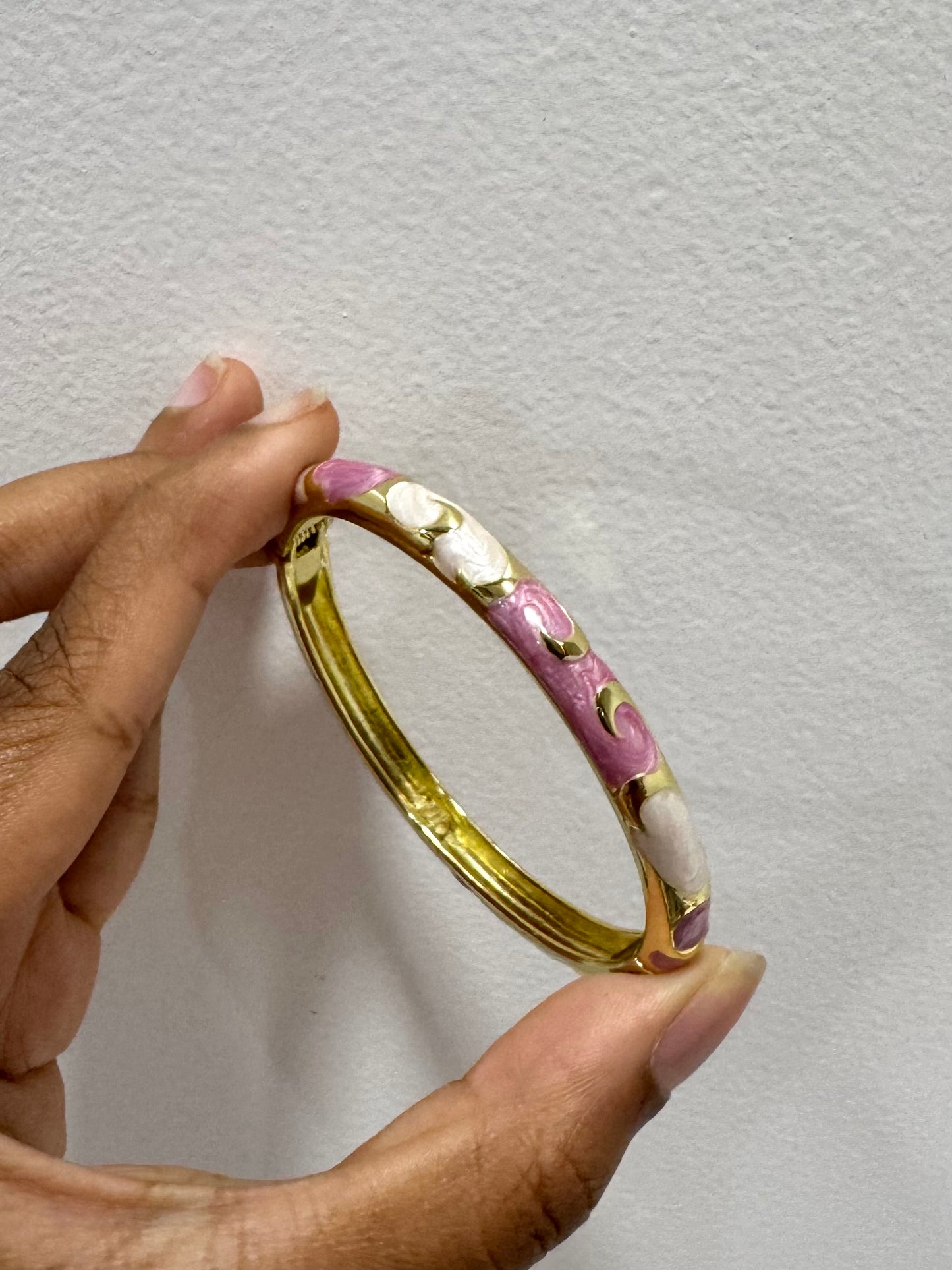 Pink and Cream Italian Bangle