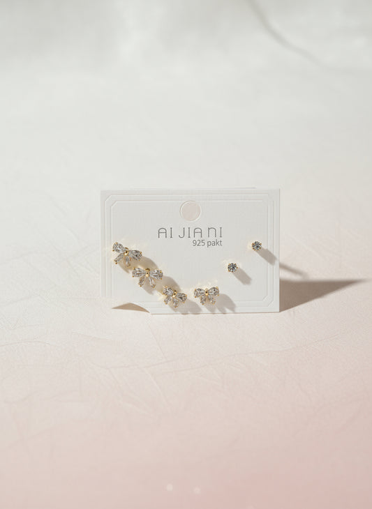 Zirconia Diamond Bow Set