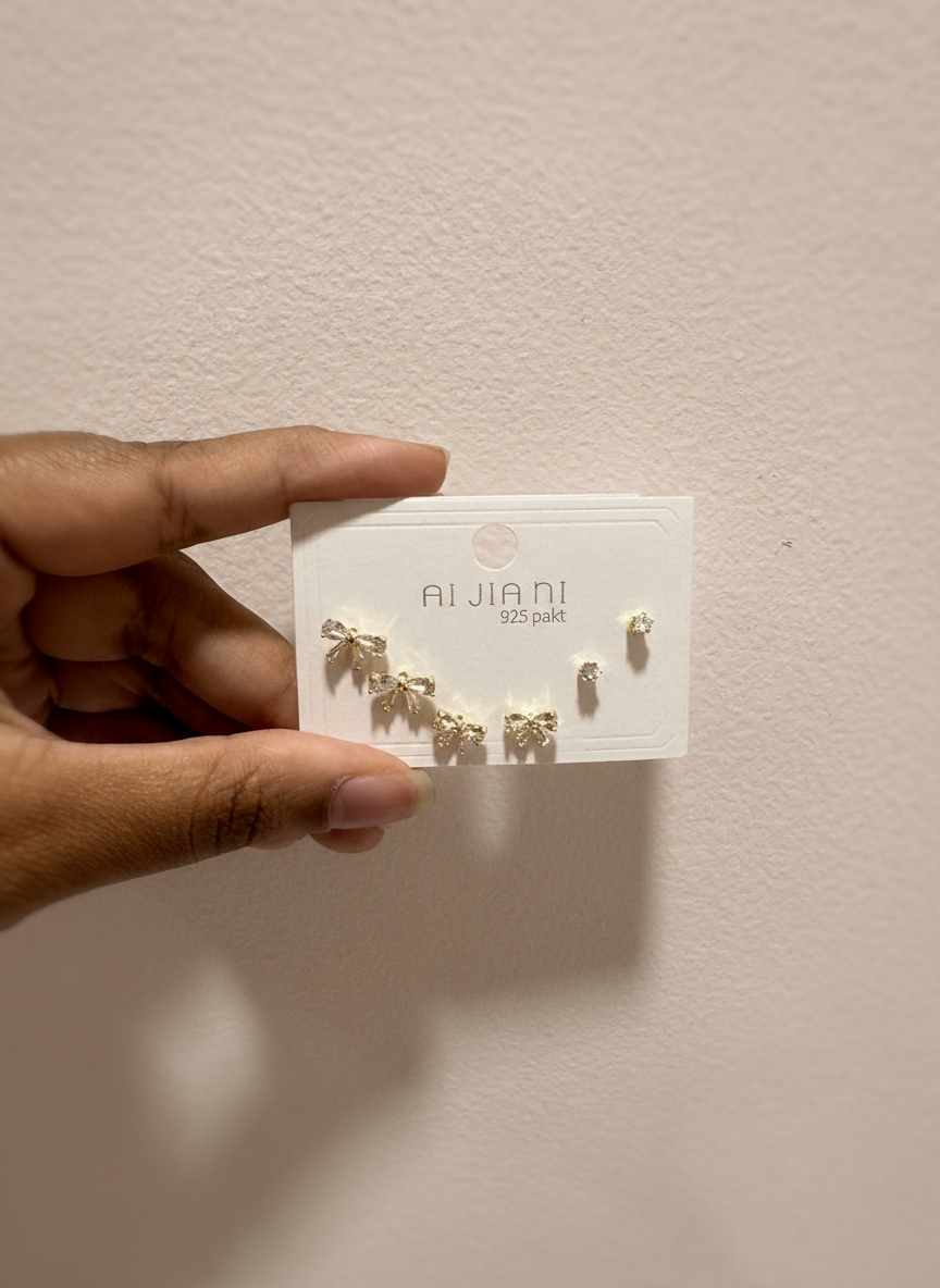 Zirconia Diamond Bow Set