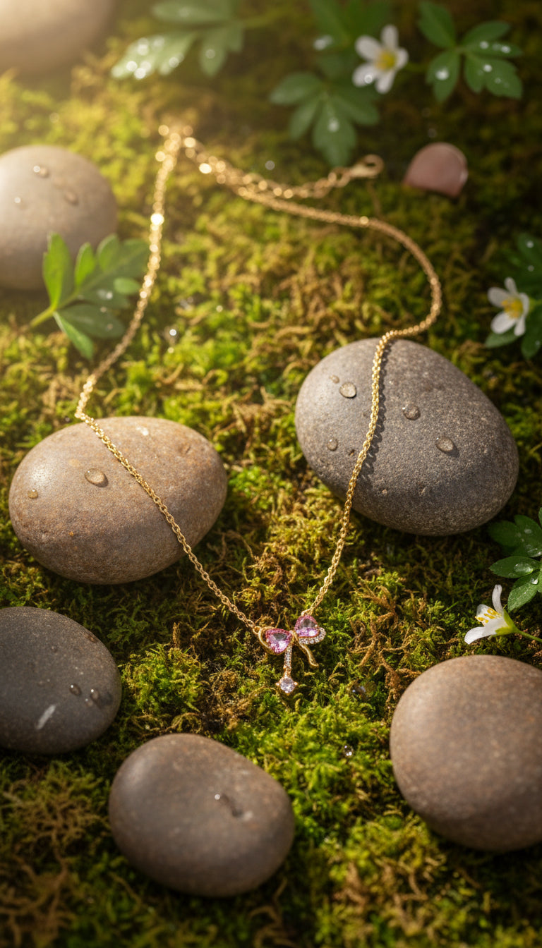 Zirconia Bow Necklace