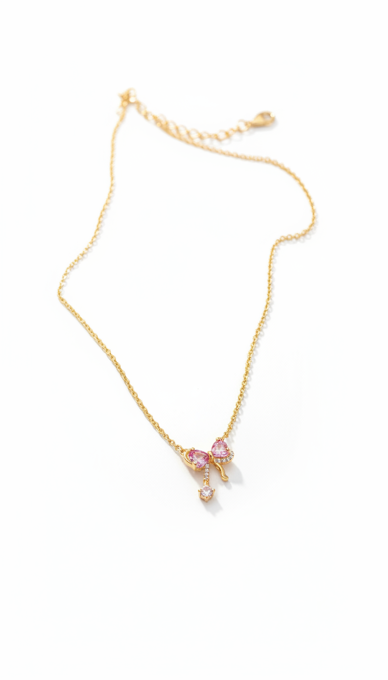Zirconia Bow Necklace