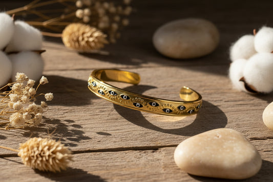 Evil eye cuff bracelet
