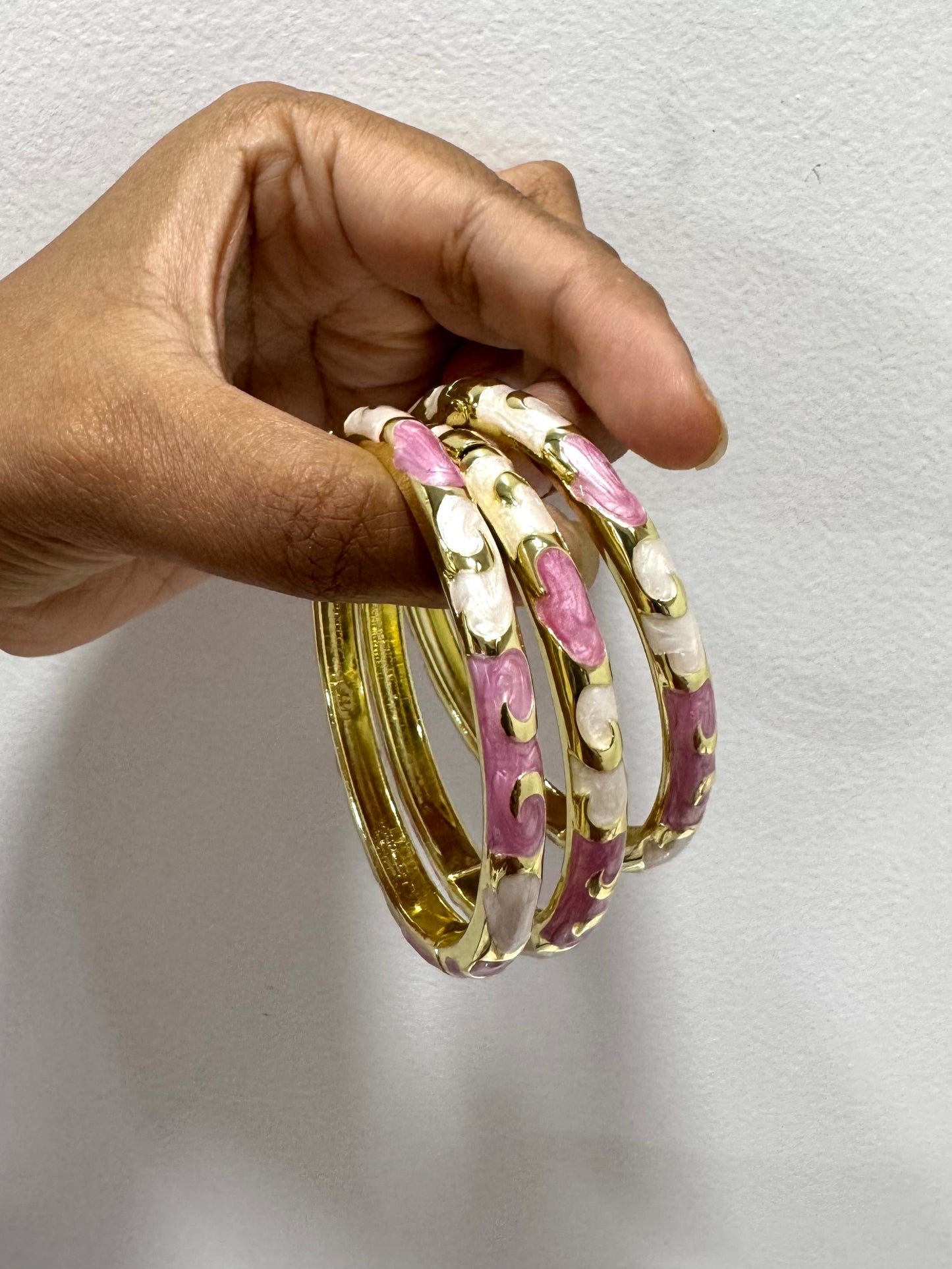 Pink and Cream Italian Bangle