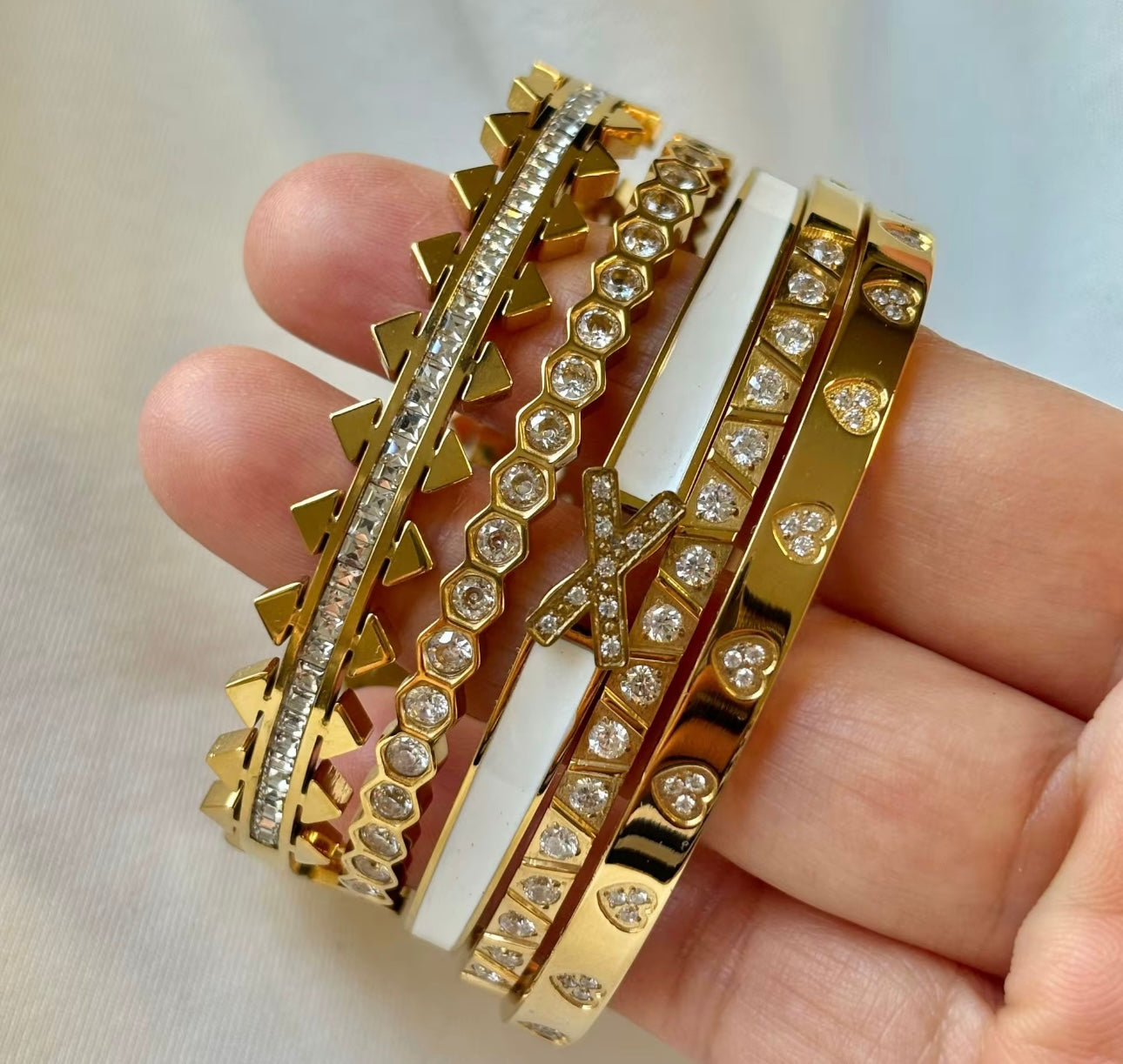 Pulseiras Crystal Zirconia Bracelet Bangles kohi shop