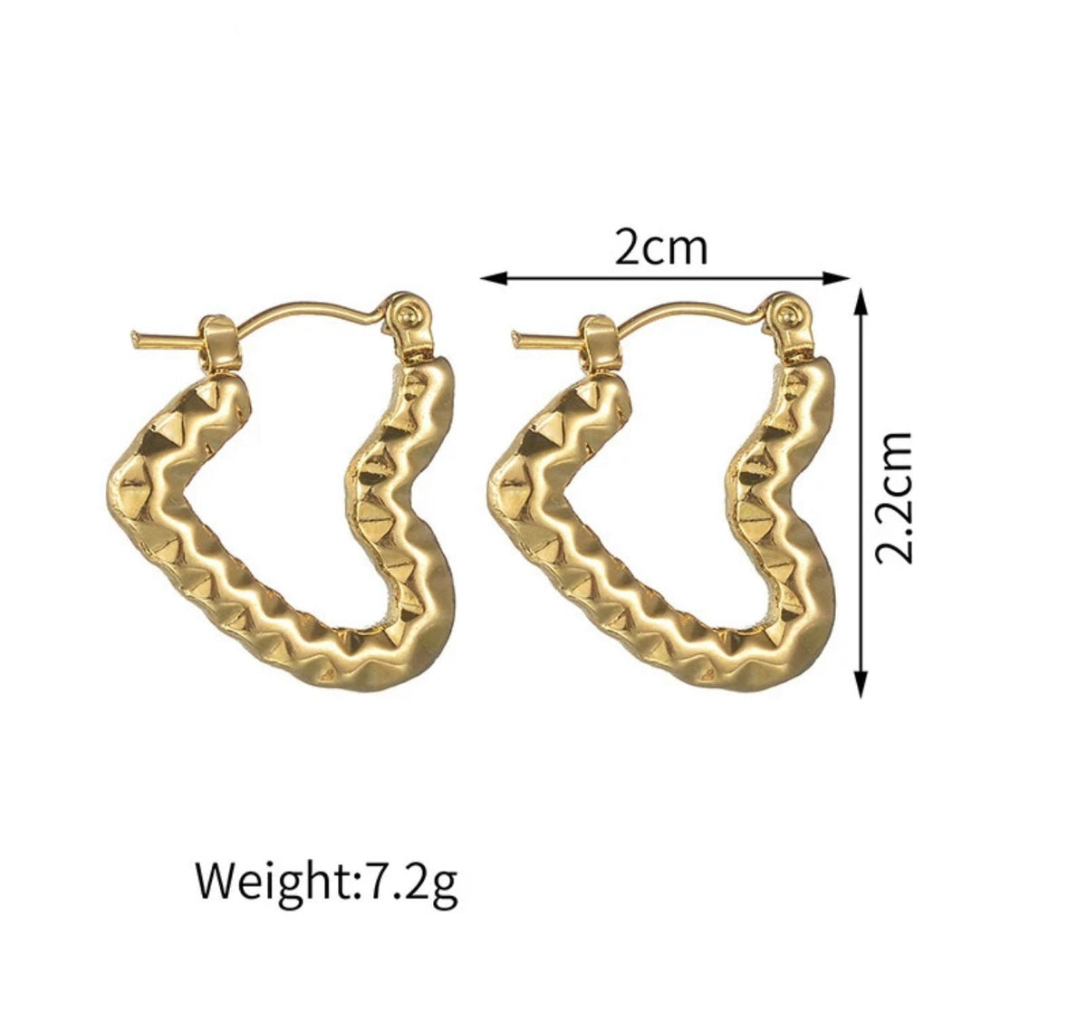 Pattern Heart hoops kohi
