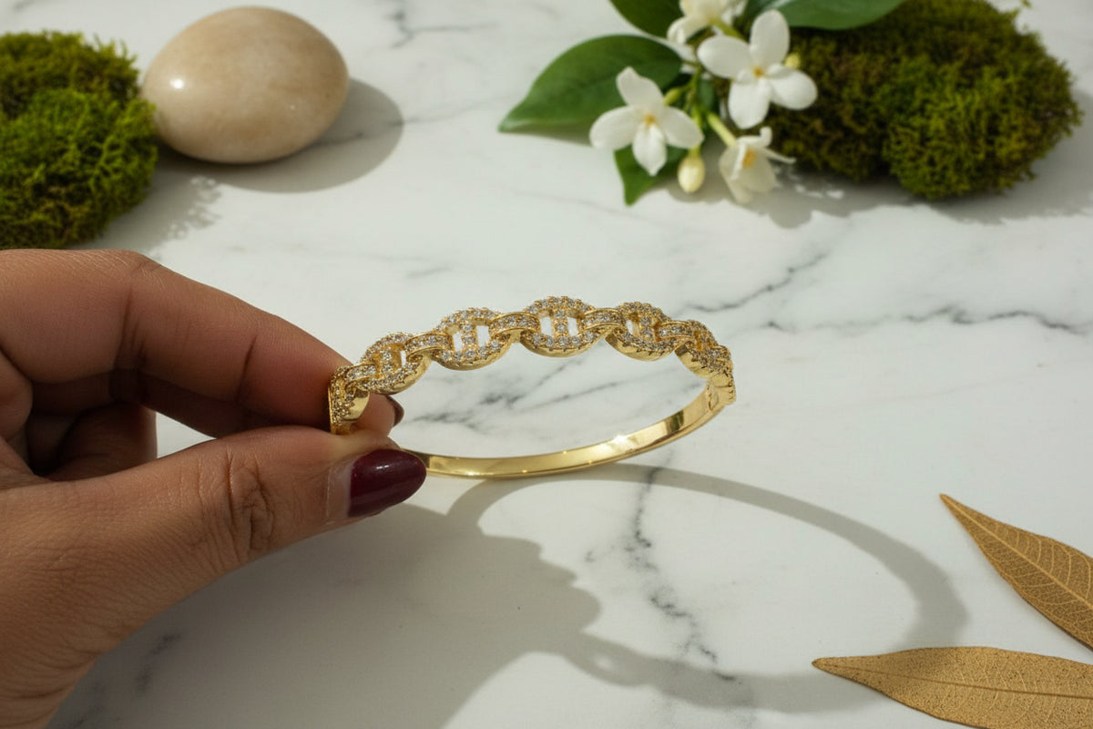 American Diamond Link Bracelet-⭐ 1-Year Warranty