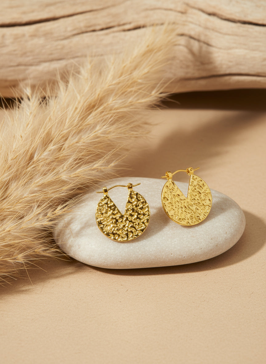 Vintage pie Gold Plated Hoops kohi