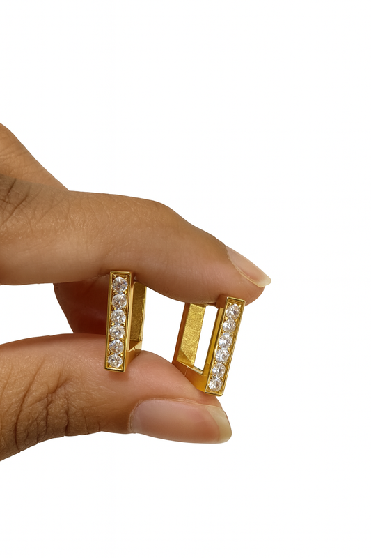 Zirconia Studded Hoop-Everyday Collection