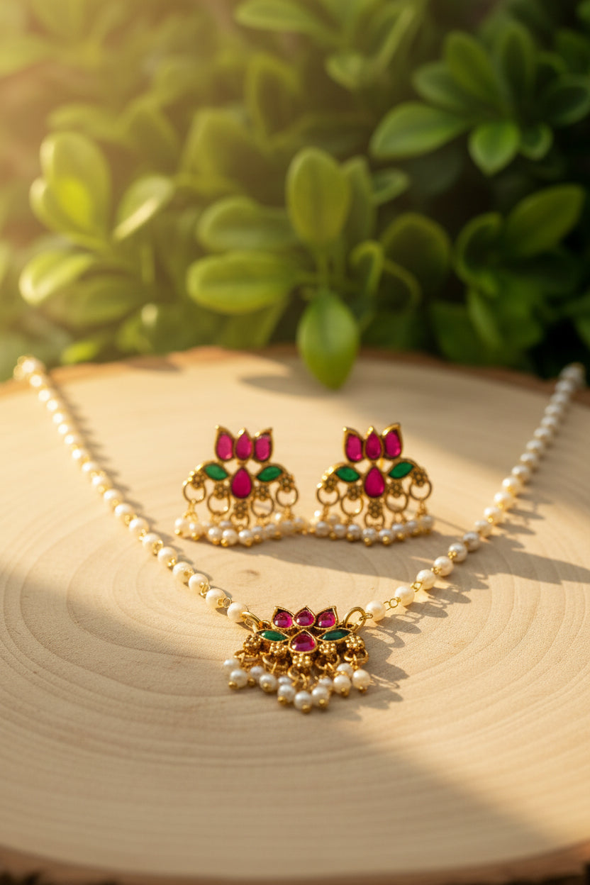 Multi colour Lotus Choker