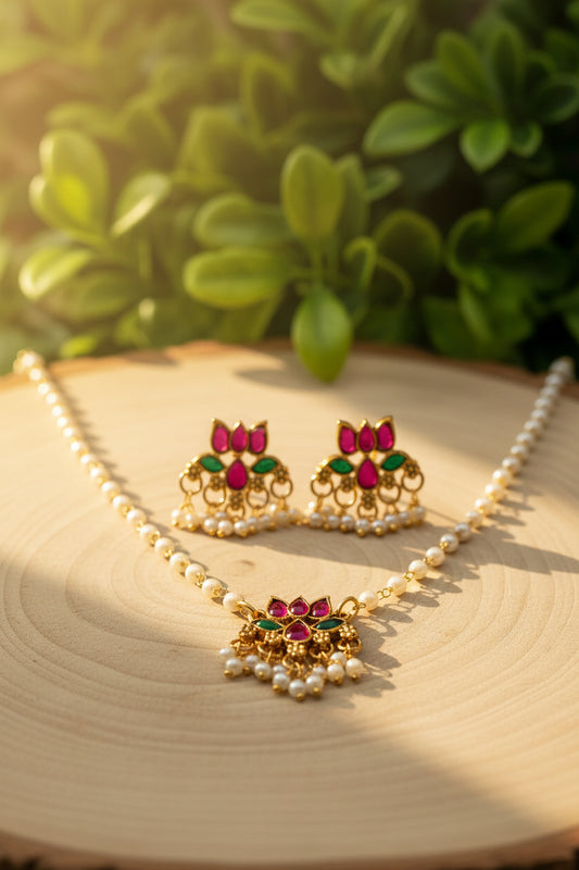 Multi colour Lotus Choker