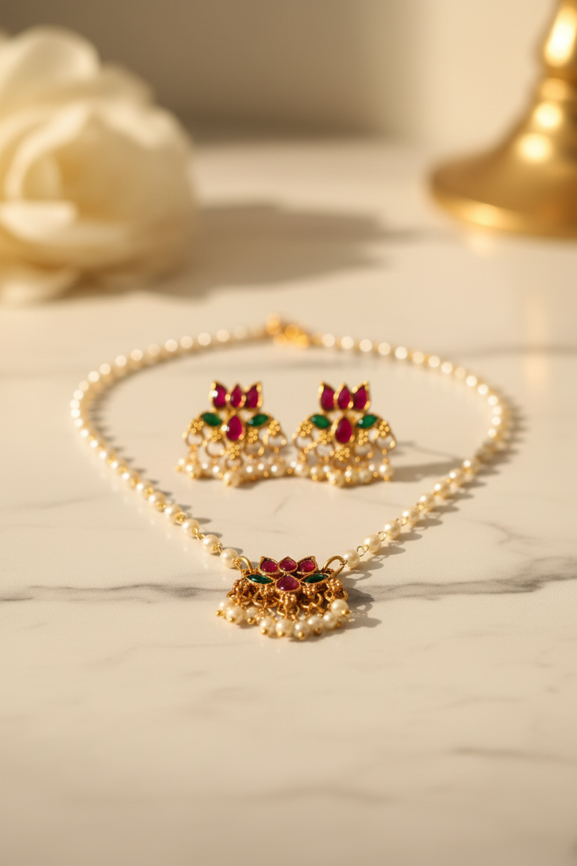 Multi colour Lotus Choker