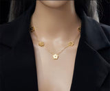 Gold Clover Set- Gold Plated Necklace &Earrings Combo kohi shop