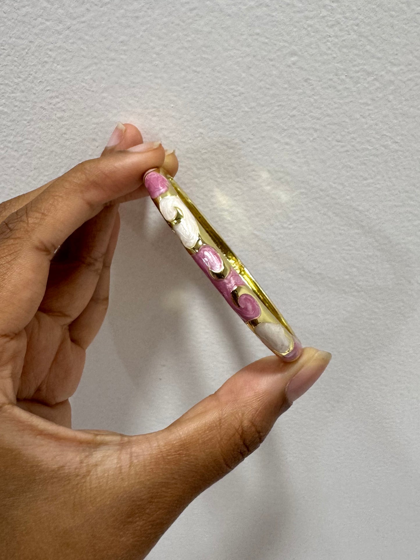 Pink and Cream Italian Bangle
