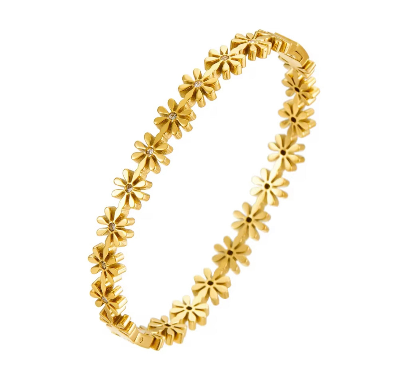 Flower Zircon Bangle Bracelet kohi shop