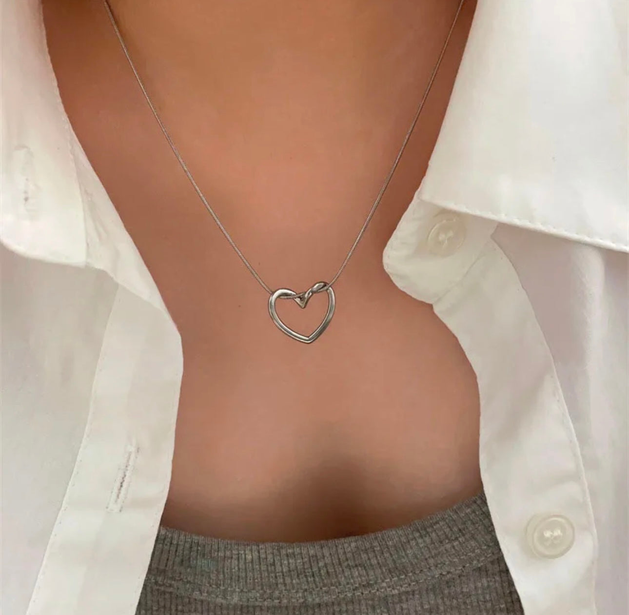 Silver Heart Necklace kohi shop