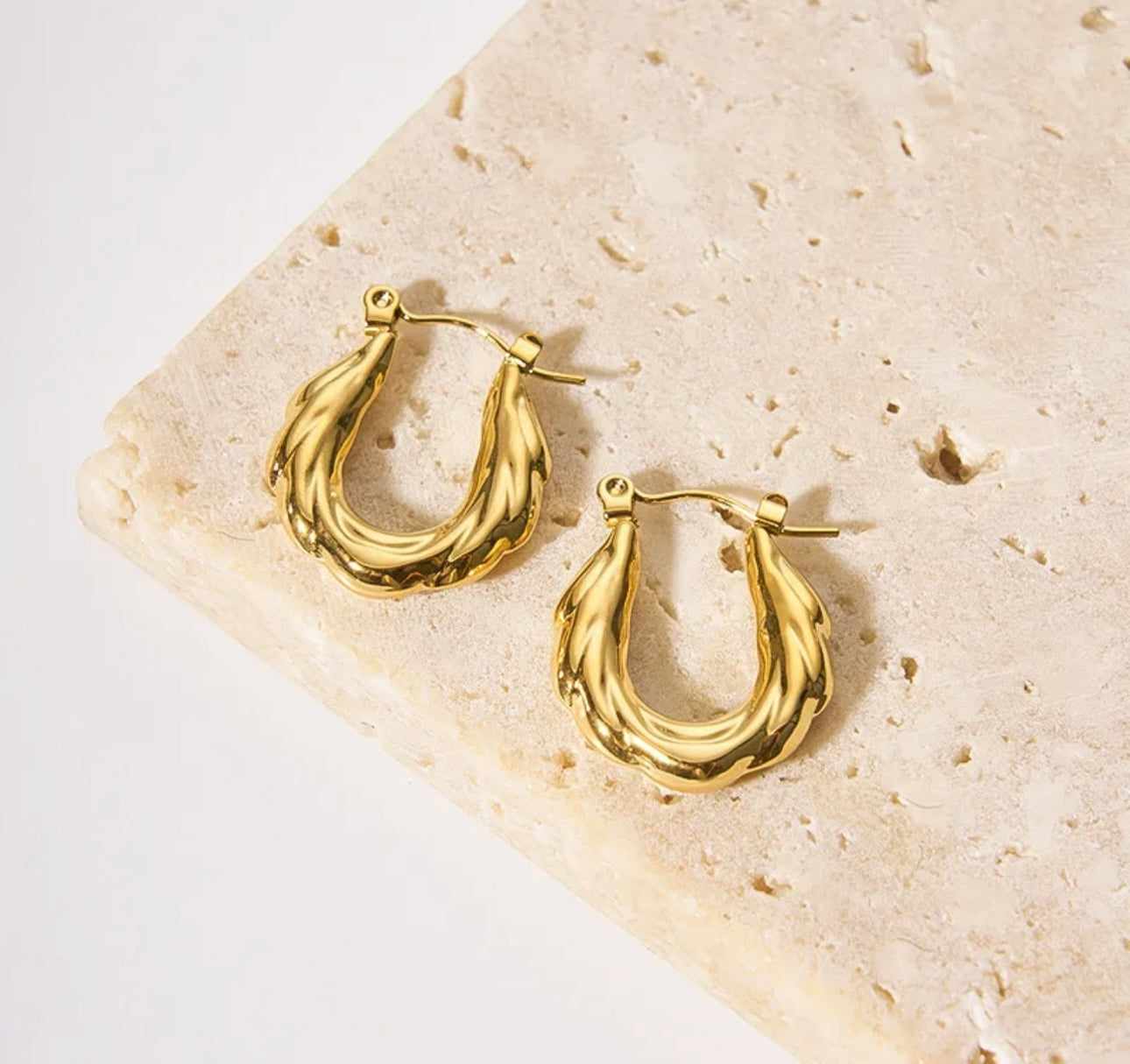 Wave Gold Plated Hoops kohi