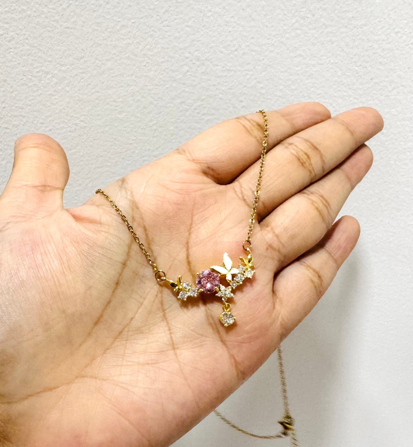 Studded Butterfly Necklace