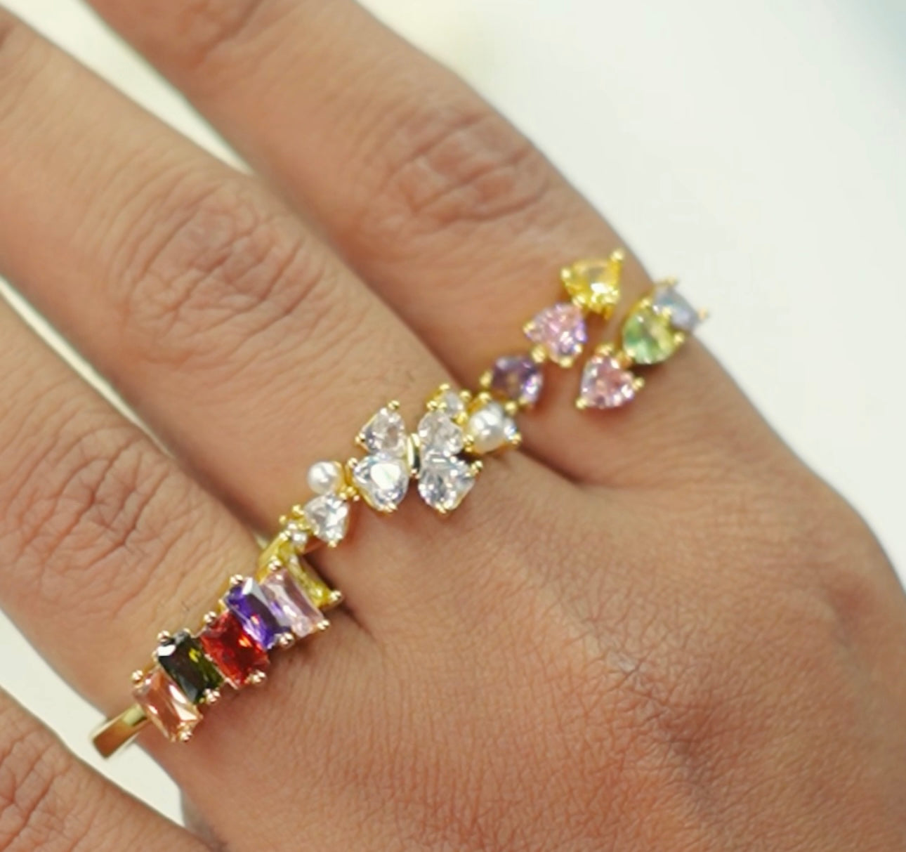 Diwali collection Multi Crystal Ring