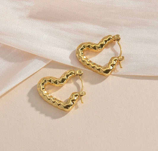 Pattern Heart hoops kohi