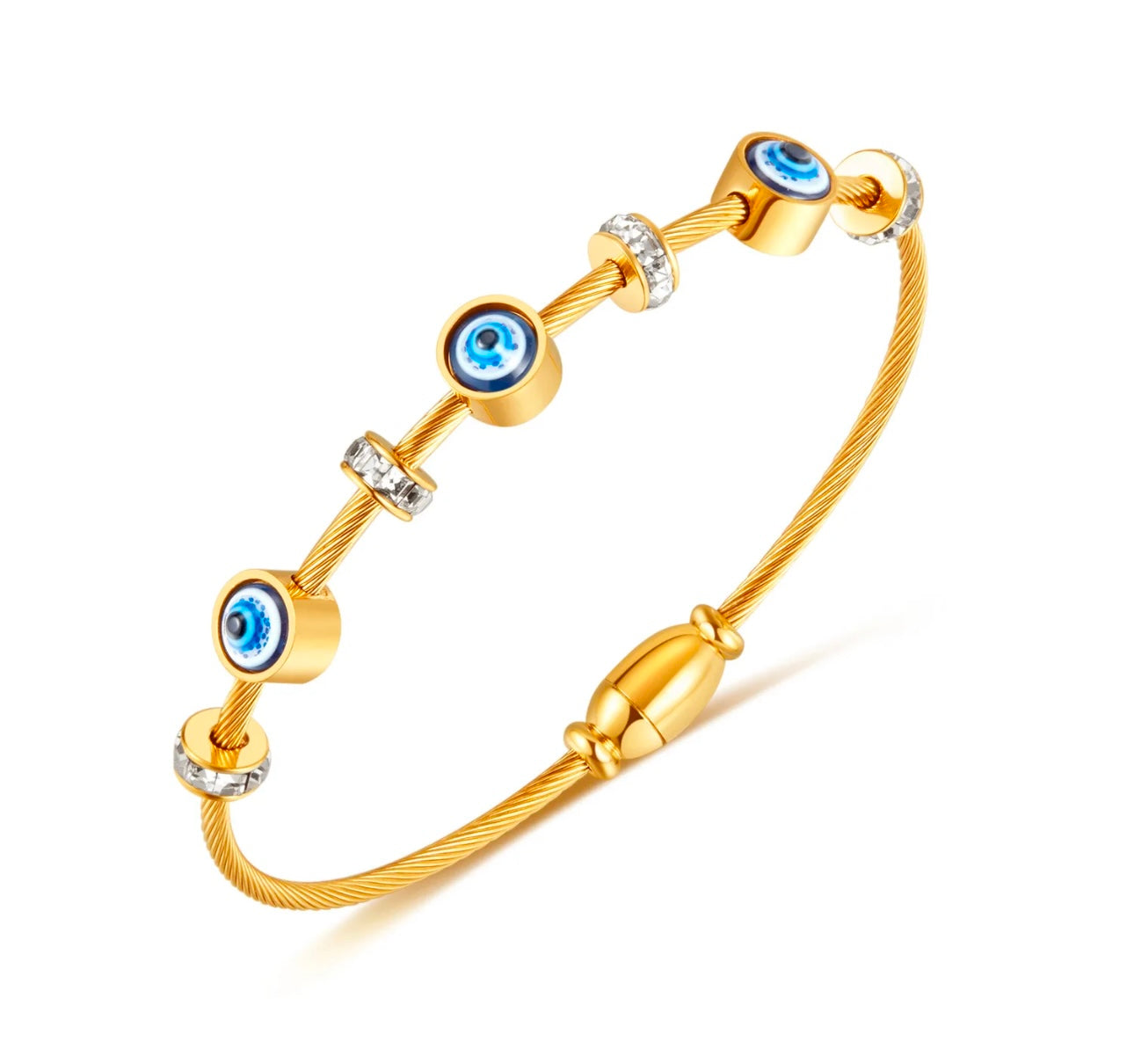 Blue Evil Eye Hyperbole Zirconia Diamond Style Bracelet kohi shop