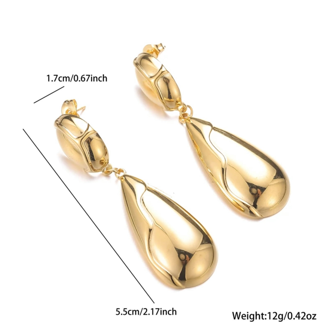 Luxurious Golden Droplets Earring kohi shop