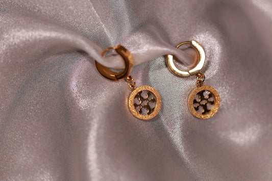Double-T drop earrings kohi