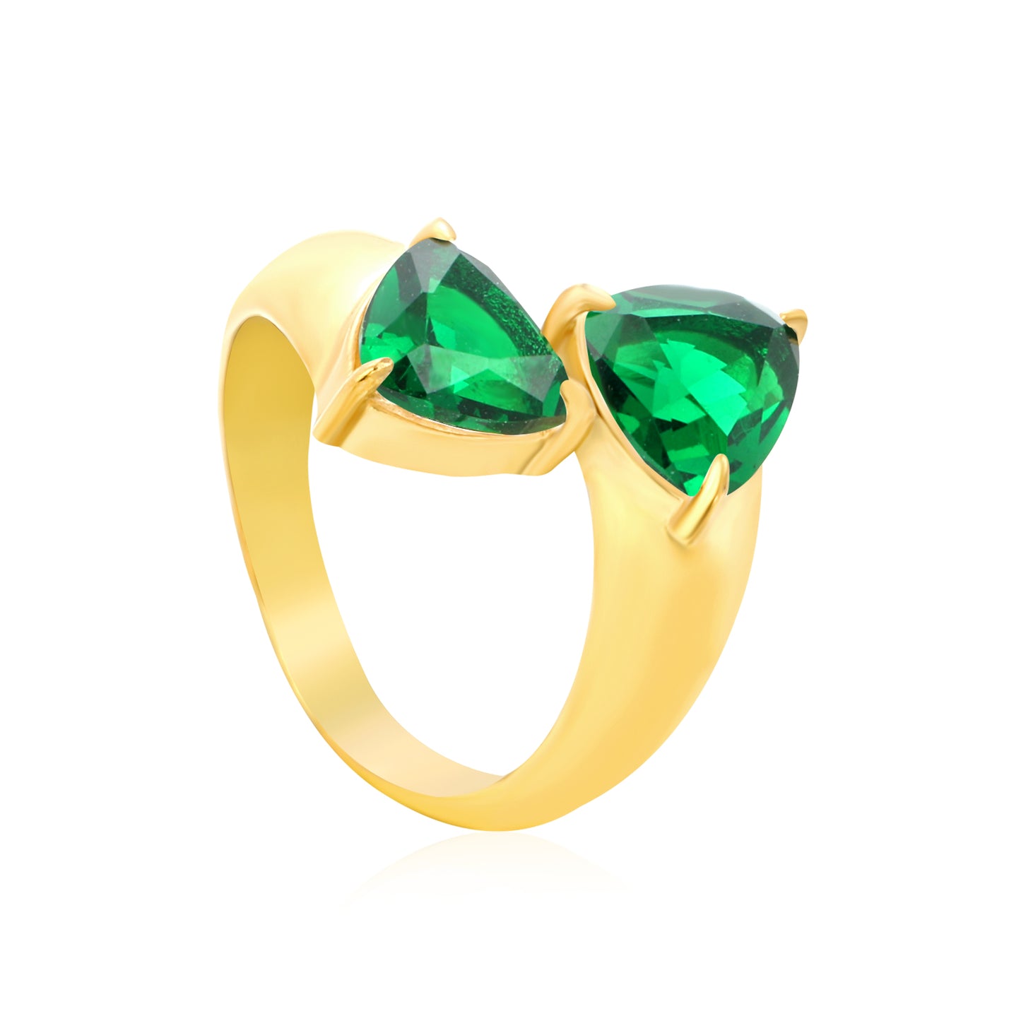 Emerald Zirconia Diamond Ring