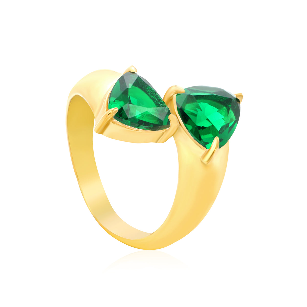 Emerald Zirconia Diamond Ring