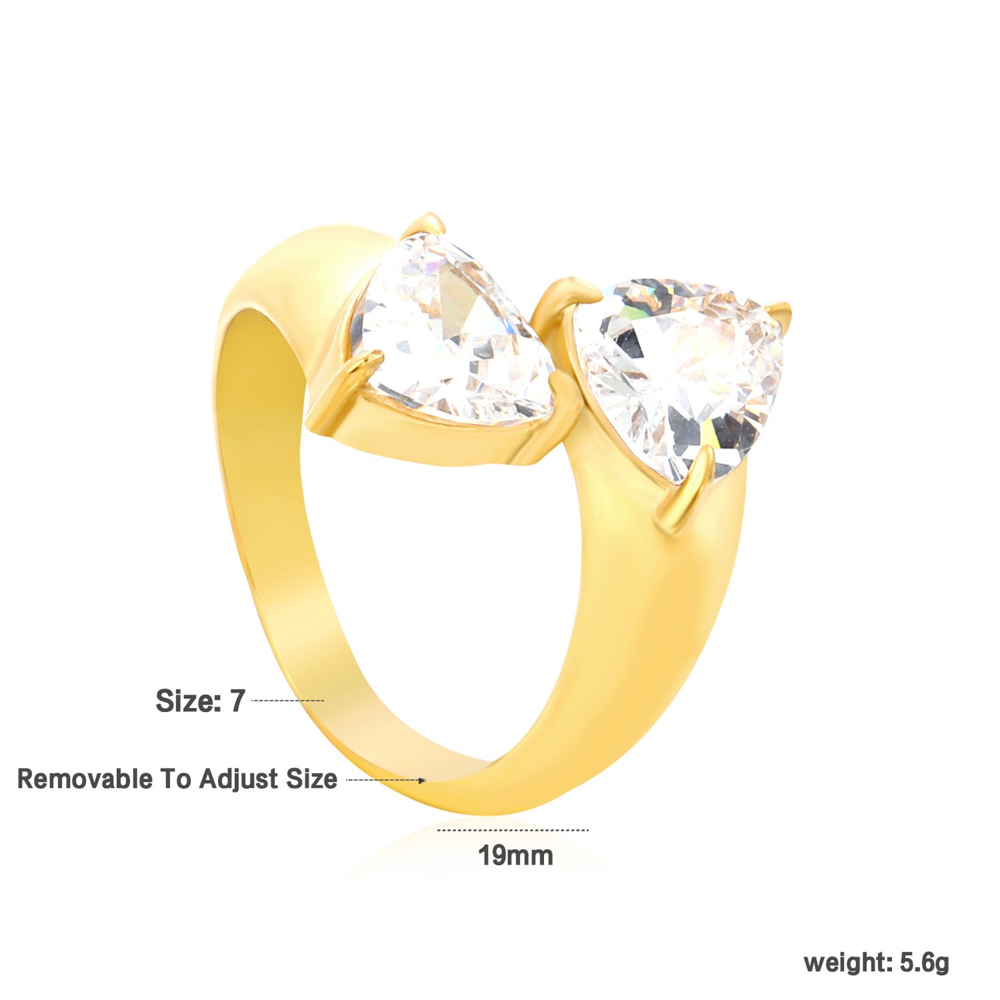 Sun-kissed Zirconia Gem Ring