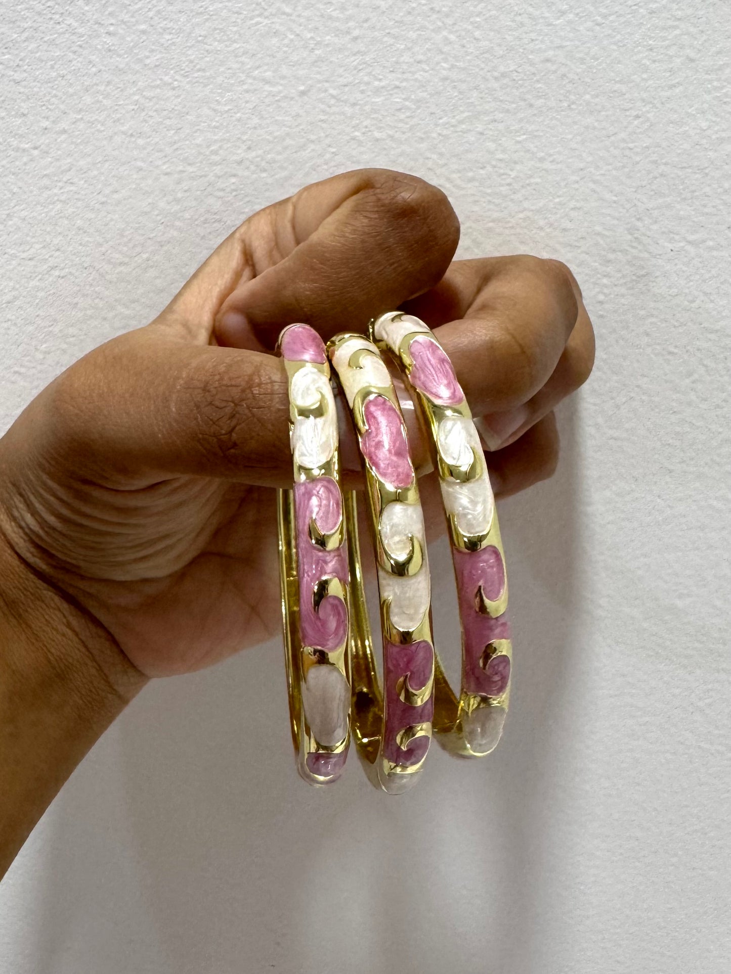 Pink and Cream Italian Bangle