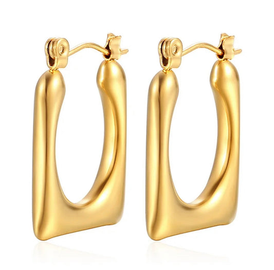 Gold Plated Square Hoops kohi