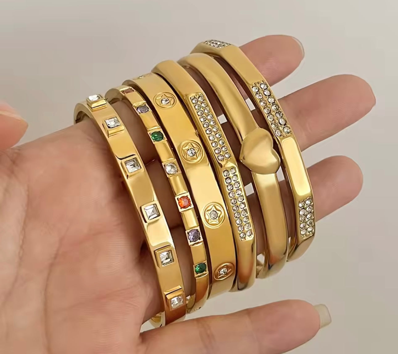 Multi colour Zirconia Bangle Bracelet kohi shop